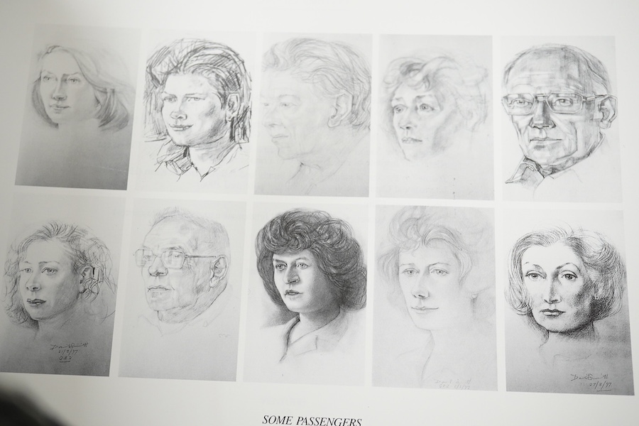 David Smith (1920-1999), a large collection of pencil sketches on tracing paper, Passengers and members of the crew, QE2 cruise 1996/97, each signed, inscribed and dated, together with ‘Cunard portrait of a Great Ship’ s